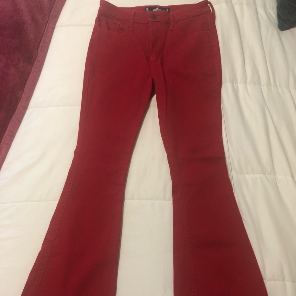 Like New Hollister red flare jeans
